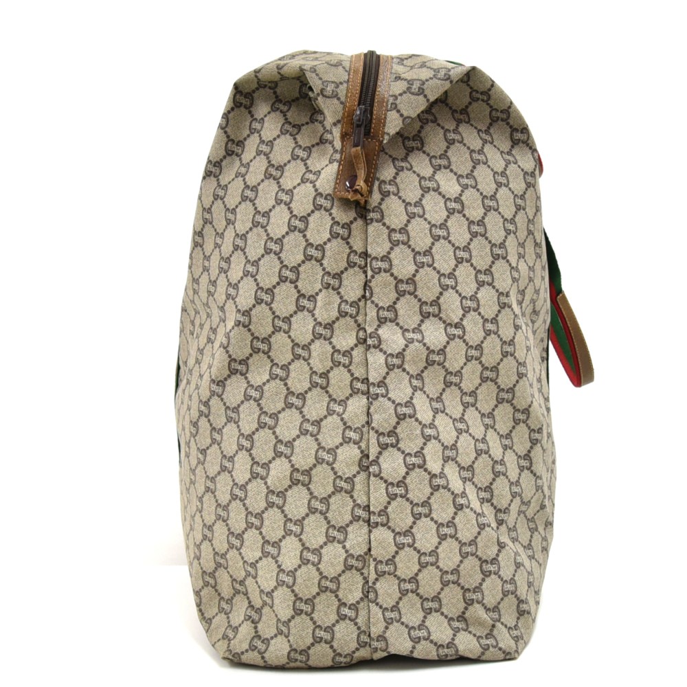 Gucci Plus Vintage Beige GG Monogram Canvas Tote Duffle Bag