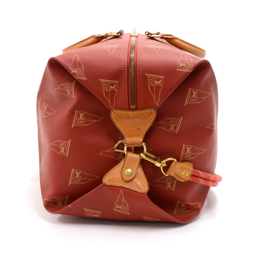 Louis Vuitton 1995 LV Cup Red Sac Marin Keepall Bandouliere Duffle