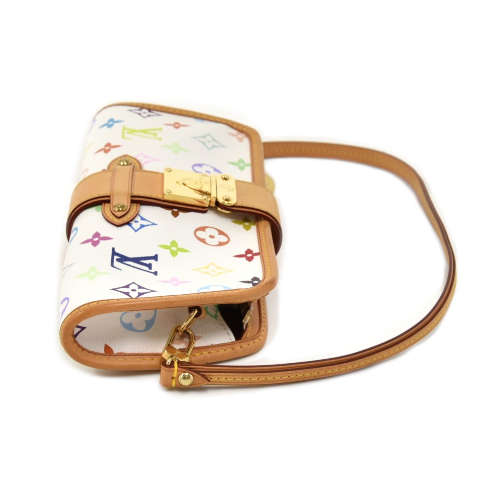 Louis Vuitton White Multicolor Shirley Clutch at Jill's Consignment