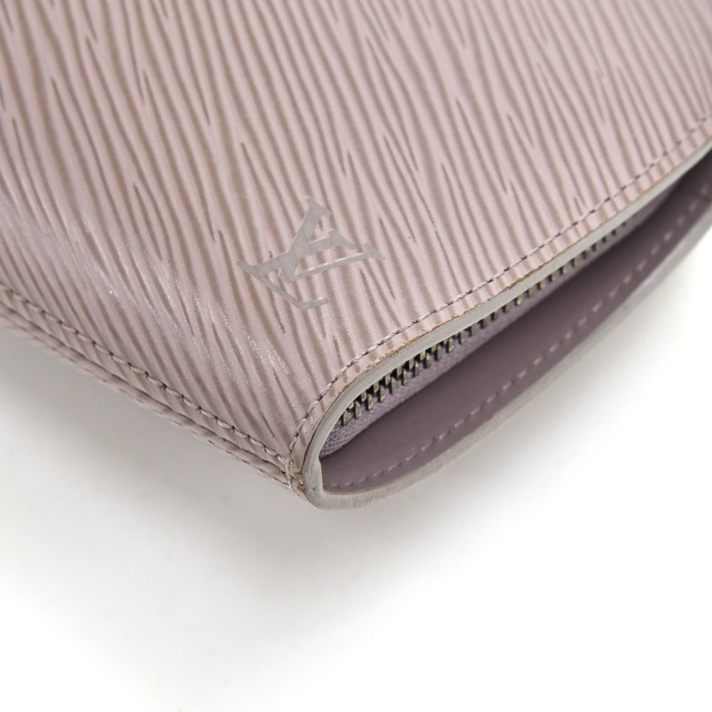 New Louis Vuitton Epi Leather Lilac Purple Wallet Card Holder Zip