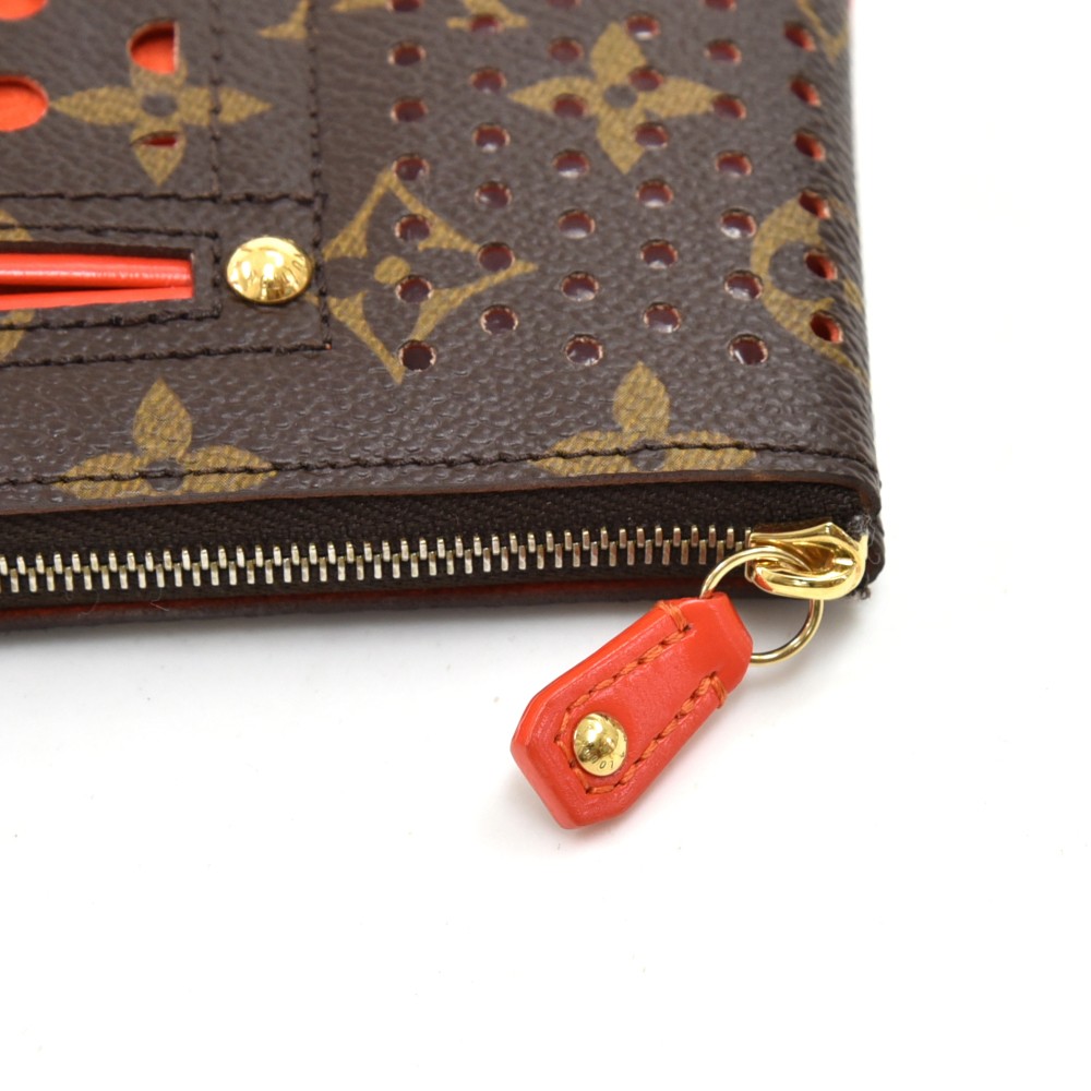Louis Vuitton Key Pouch Monogram Perforated Brown/Orange in Toile Canvas  with Brass - US