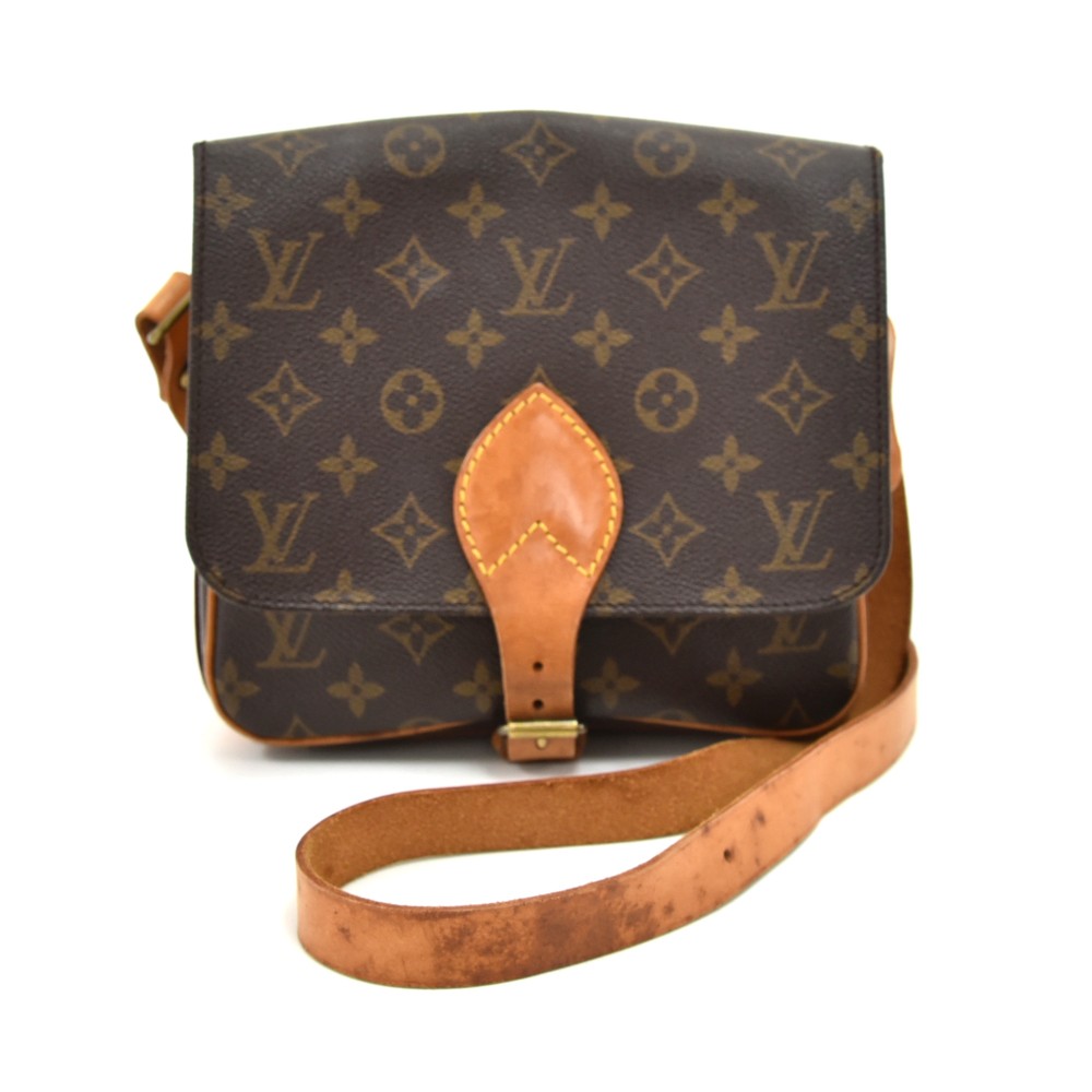 Authentic Louis Vuitton Monogram Cartouchiere MM Shoulder Bag Old Model  8516E