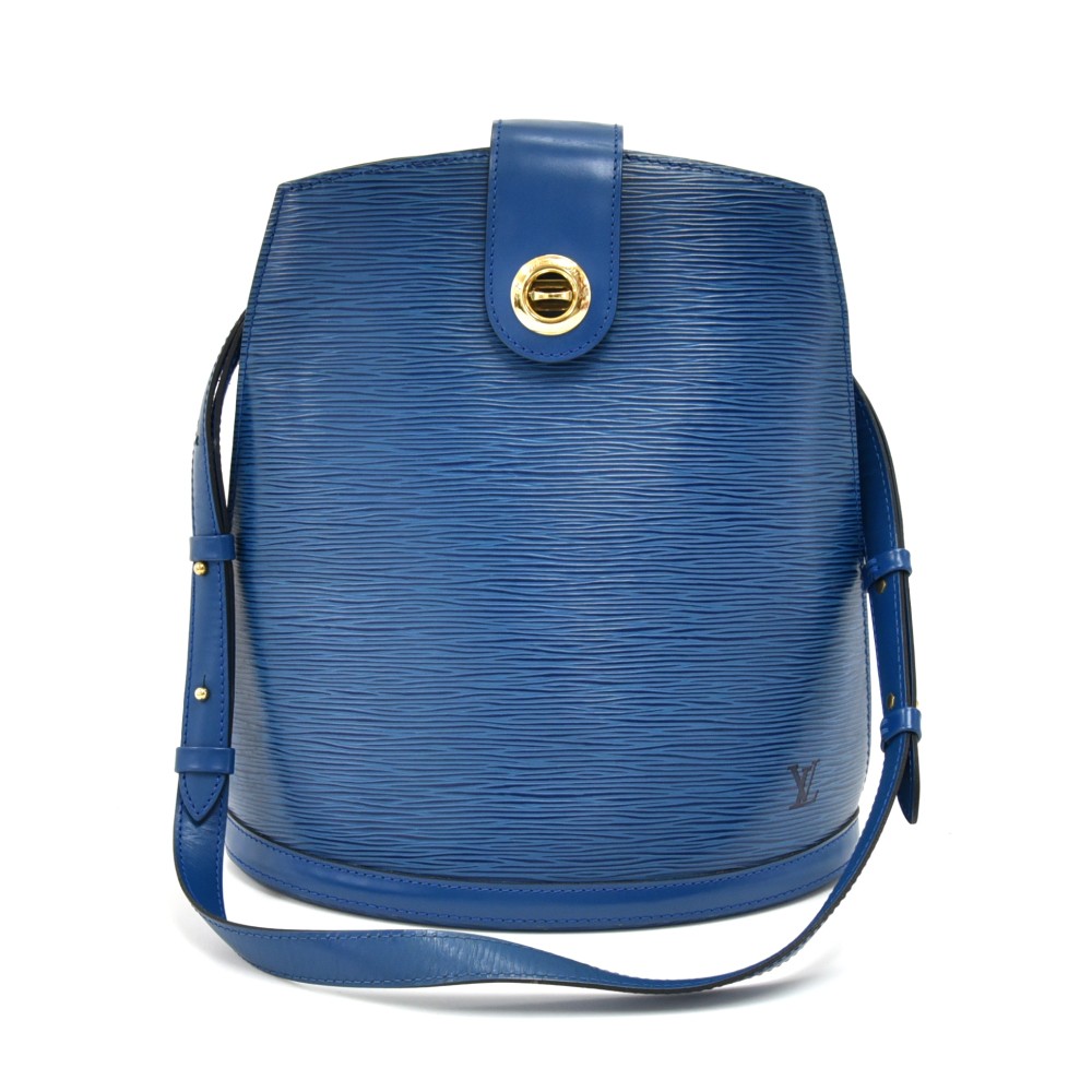 Louis Vuitton Epi Cluny Bag Blue Light brown Leather ref.785440