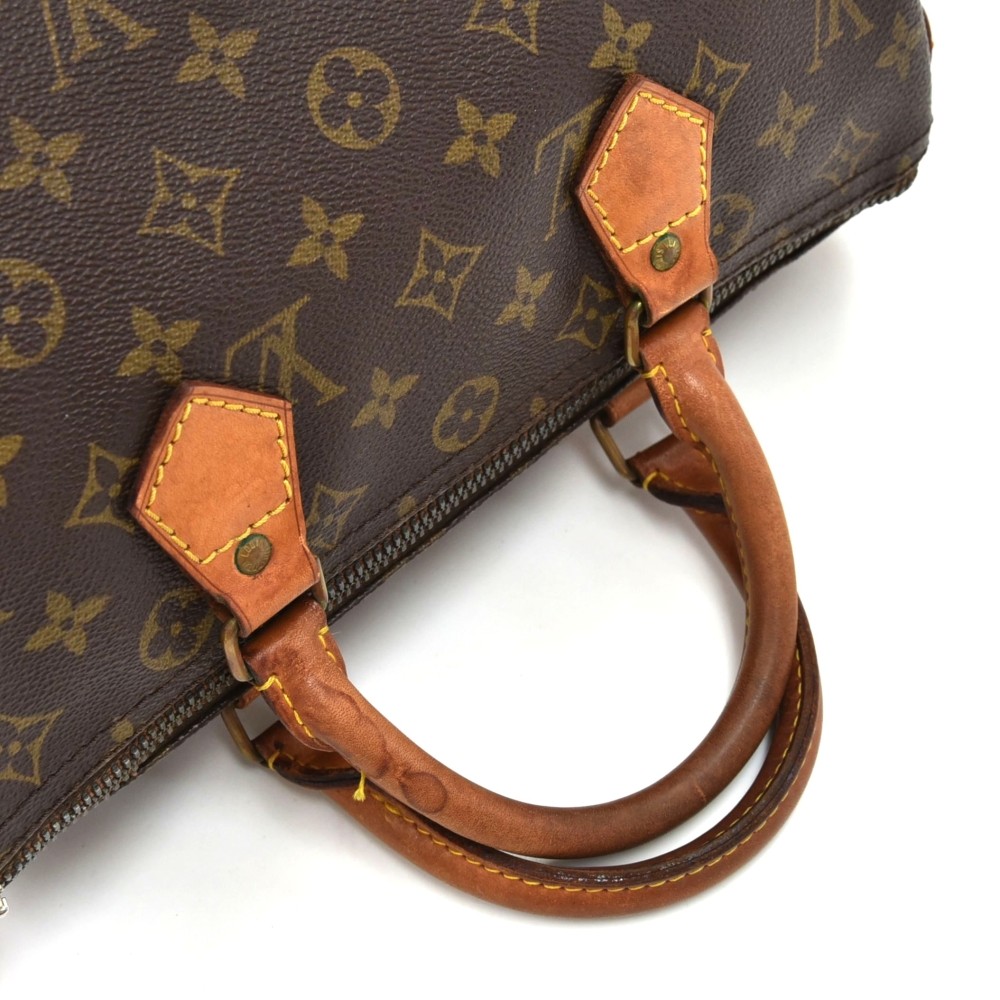 Vintage Authentic Reworked Louis Vuitton 1980s Speedy 30 With 
