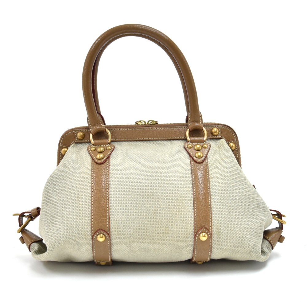 Louis Vuitton Limited Edition Grey Trianon Canvas & Tan Suhali