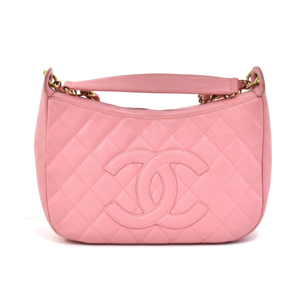 Chanel Chanel Timeless Pink Quilted Caviar Leather CC Logo Chain