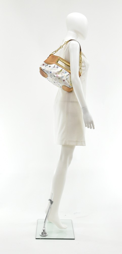 Louis Vuitton Multicolor Chain Judy PM Shoulder Bag White M40257 LV Auth CL213