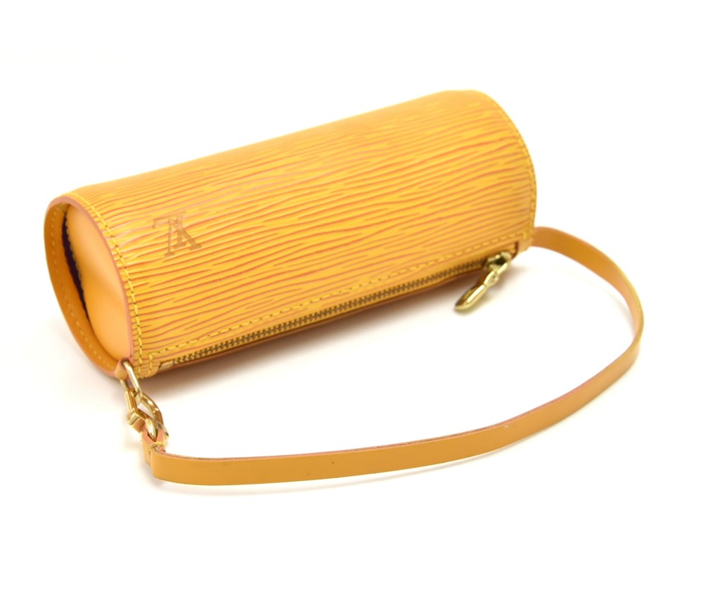 Papillon patent leather handbag Louis Vuitton Yellow in Patent leather -  24240273