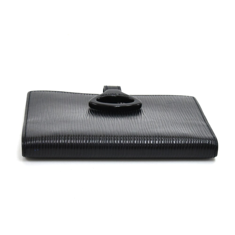 Louis Vuitton Agenda PM Black Noir Notebook Cover S Epi R20052 LOUISVUITTON