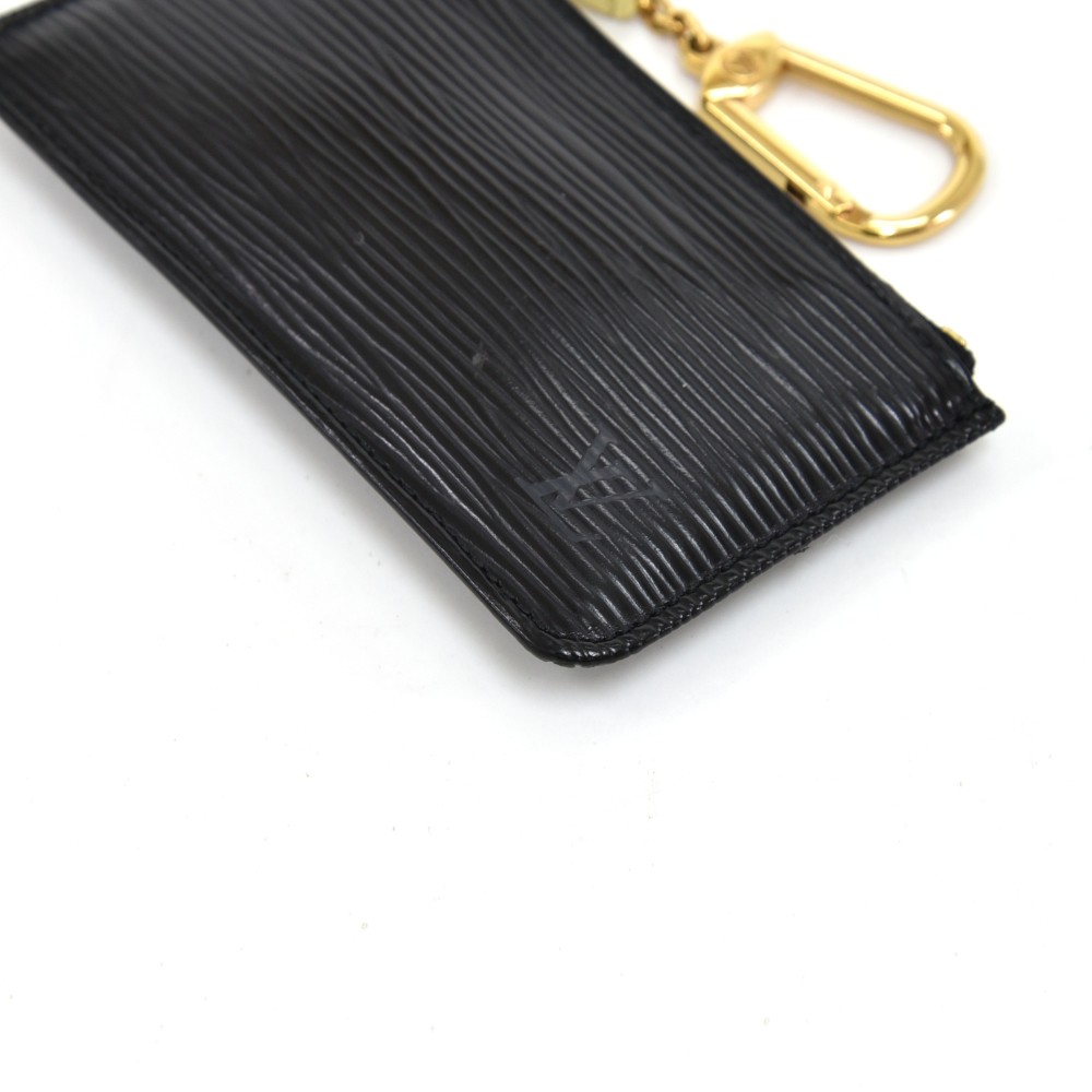 Louis Vuitton Black Epi Leather Noir Pochette Cles Key Pouch Coin Purse  860551