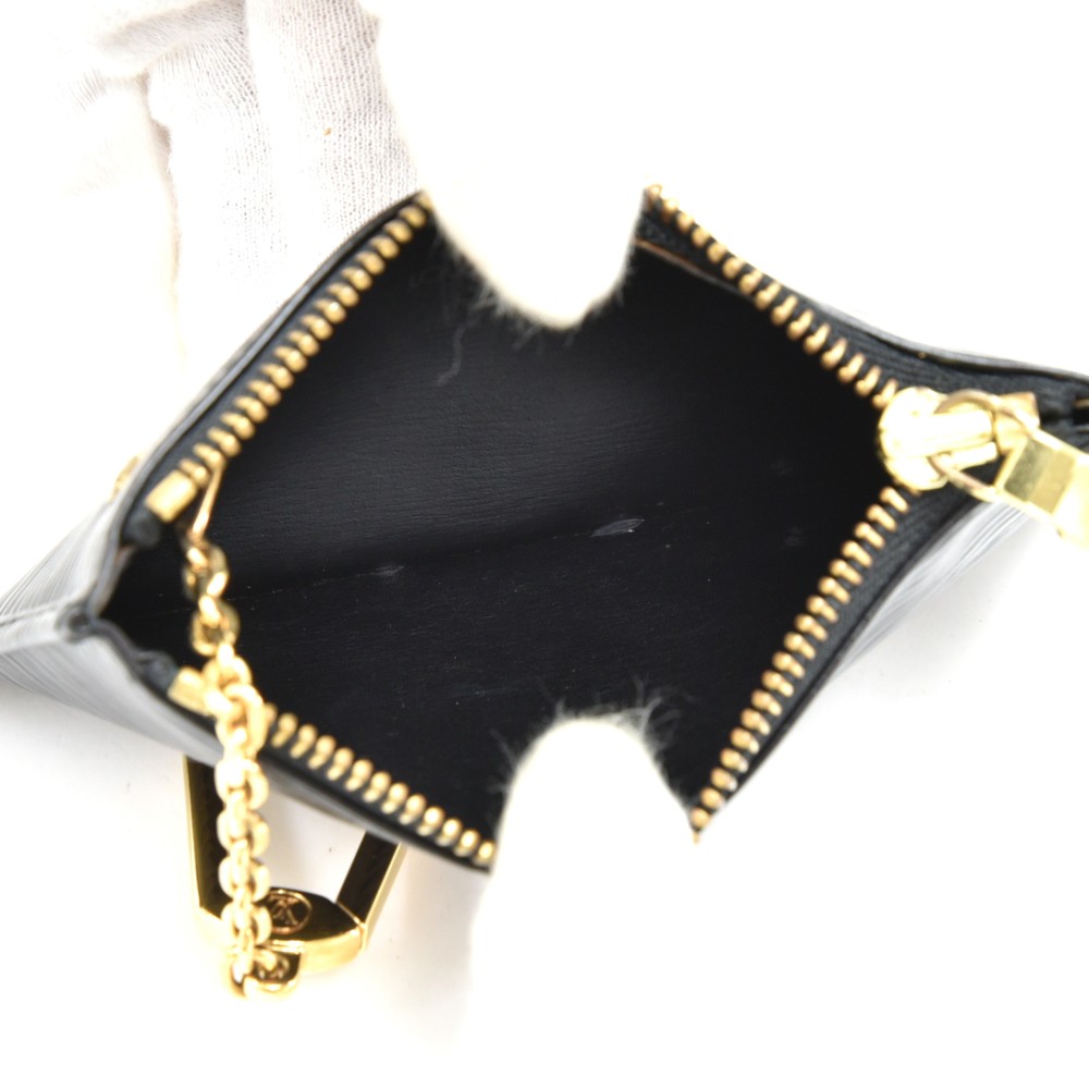 Louis Vuitton Black Epi Pochette Cles Key Holder at Jill's Consignment