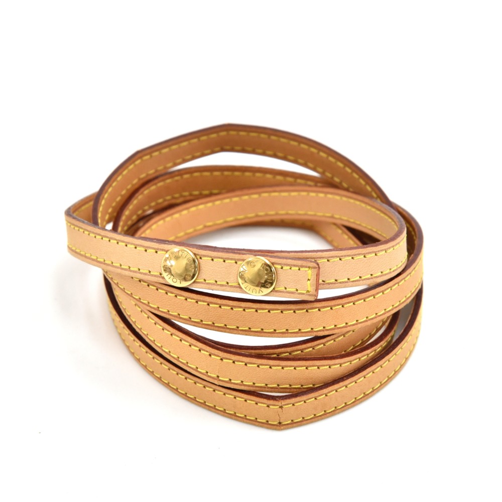Pre-owned Louis Vuitton Keep It Leather Bracelet In Brown