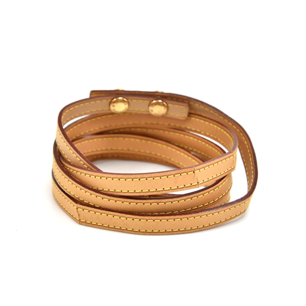Louis Vuitton Mng Double Spin Bracelet Brown + Calf Leather. Size 19
