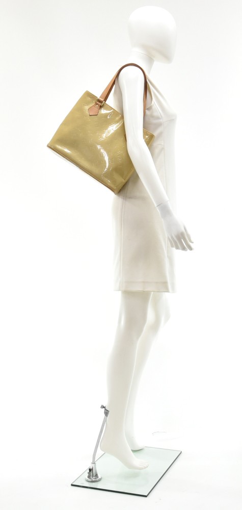 Authentic Louis Vuitton Vernis Houston Shoulder Hand Bag Ivory M91342 LV  0591E