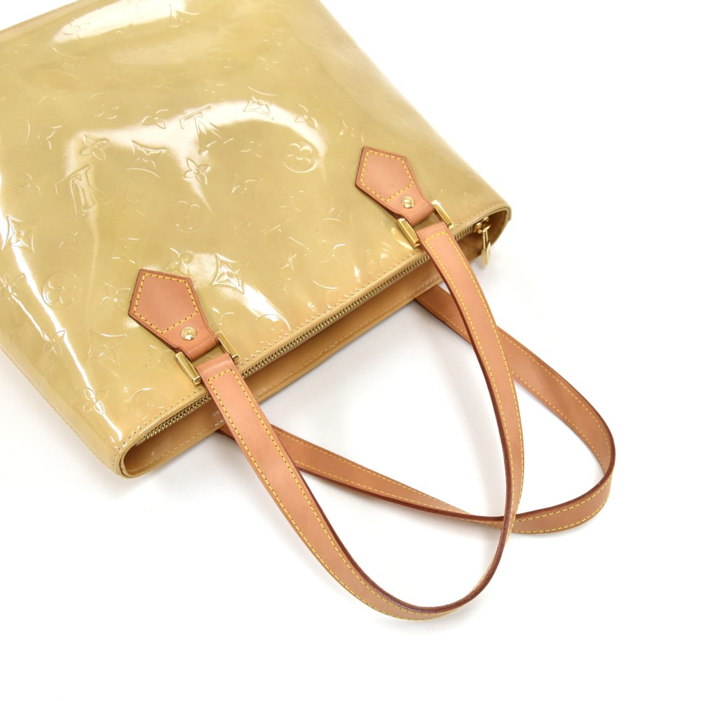 Houston patent leather handbag Louis Vuitton Beige in Patent leather -  32373128