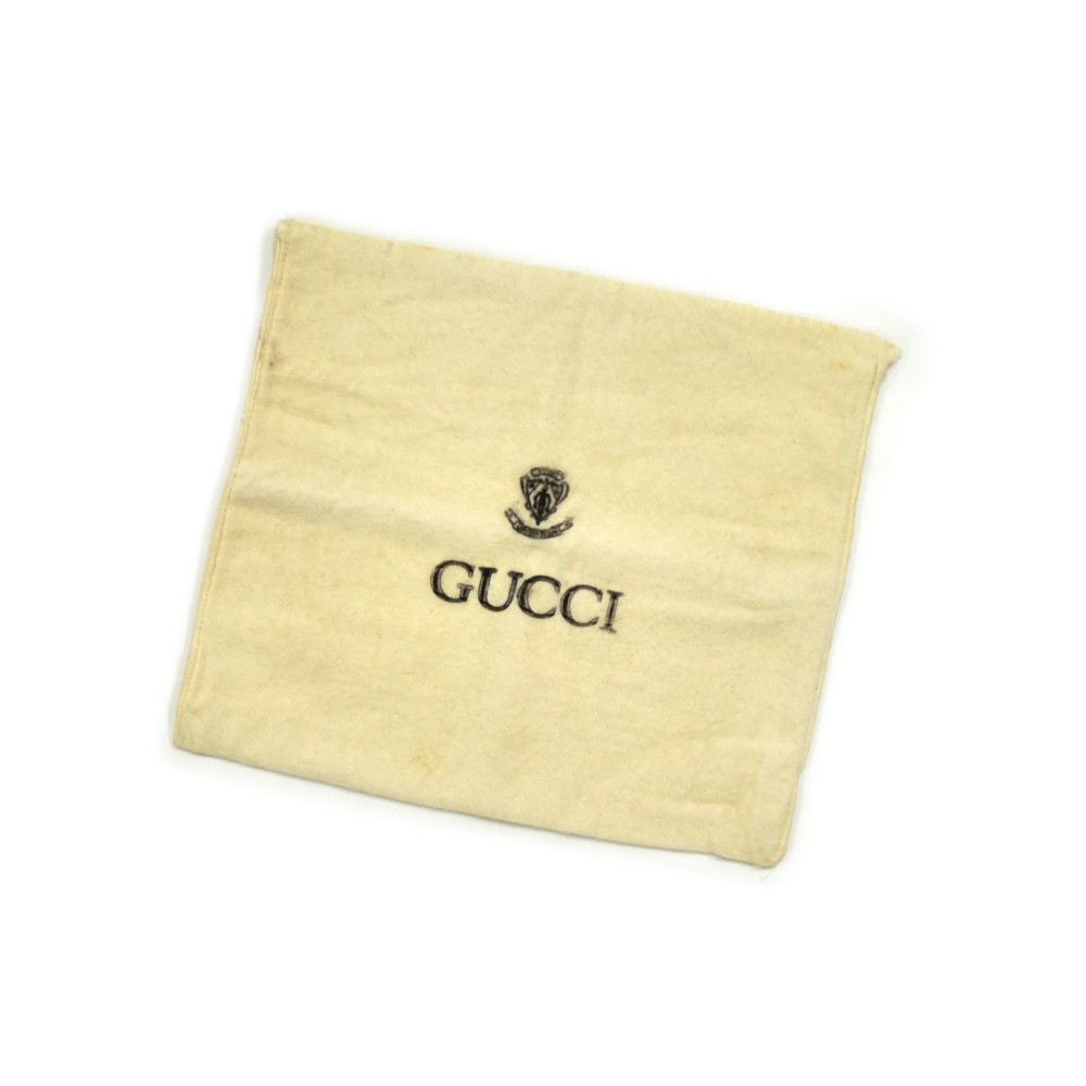 Gucci Vintage 1970s Green and Black Felt Dust Bag Tote Bag