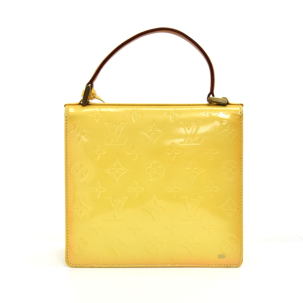 Louis Vuitton Vernis Spring Street Hand Bag Yellow Patent leather