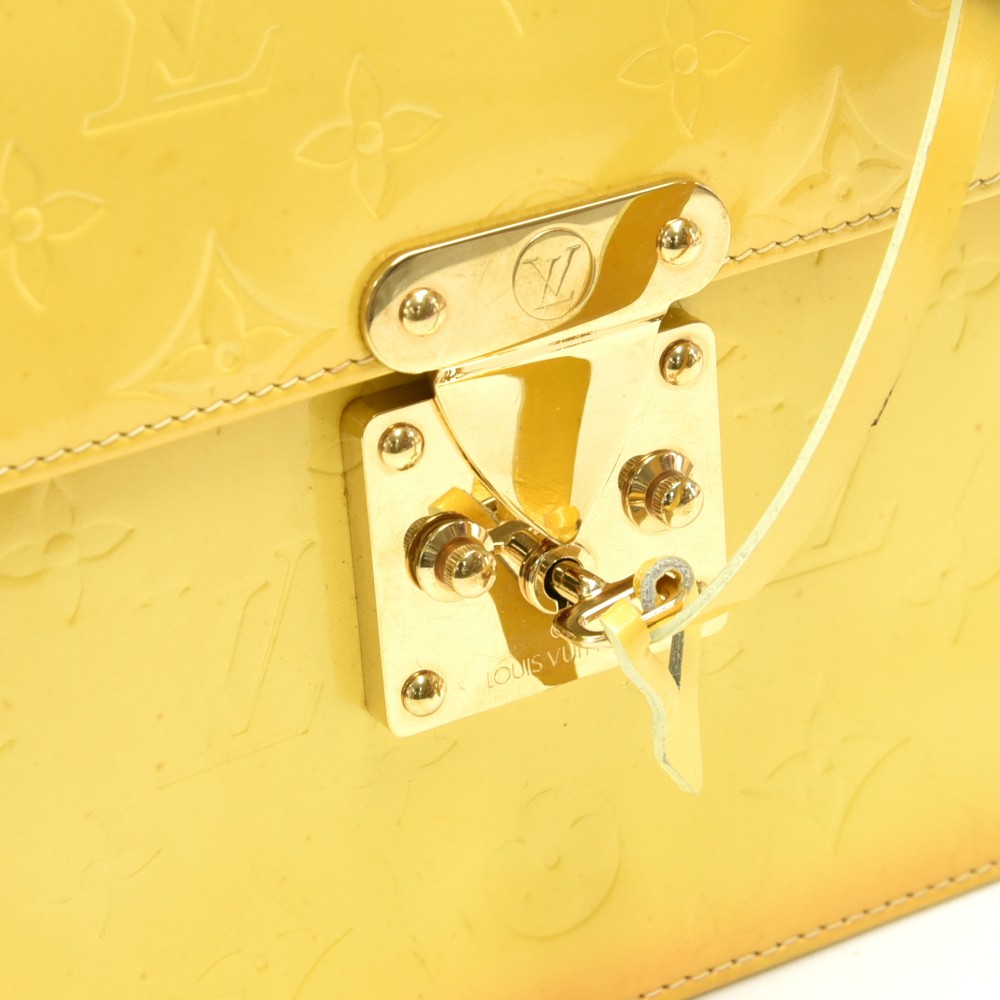 Authenticated used Louis Vuitton Louis Vuitton Monogram Vernis Spring Street Handbag Enamel Leather Orange Limited Color M91025, Adult Unisex, Size: (