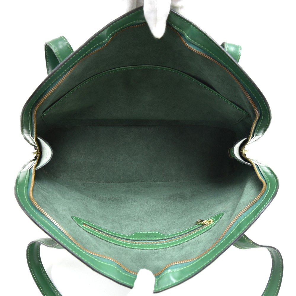 Vintage Louis Vuitton Lussac Green Epi Leather Large Shoulder Bag For Sale  at 1stDibs