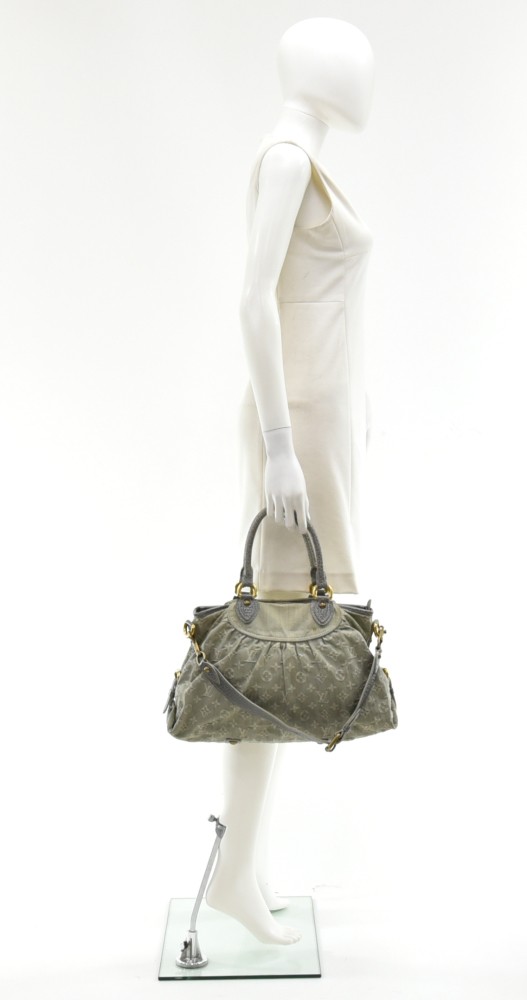 Louis Vuitton Vintage - Monogram Denim Neo Cabby MM - Gray - Denim Satchel  - Luxury High Quality - Avvenice
