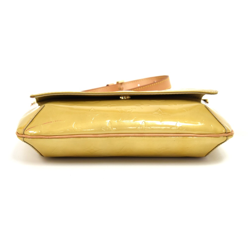 LOUIS VUITTON: "Thompson Street" Yellow Patent Leather  "LV" Shoulder Bag (nz)