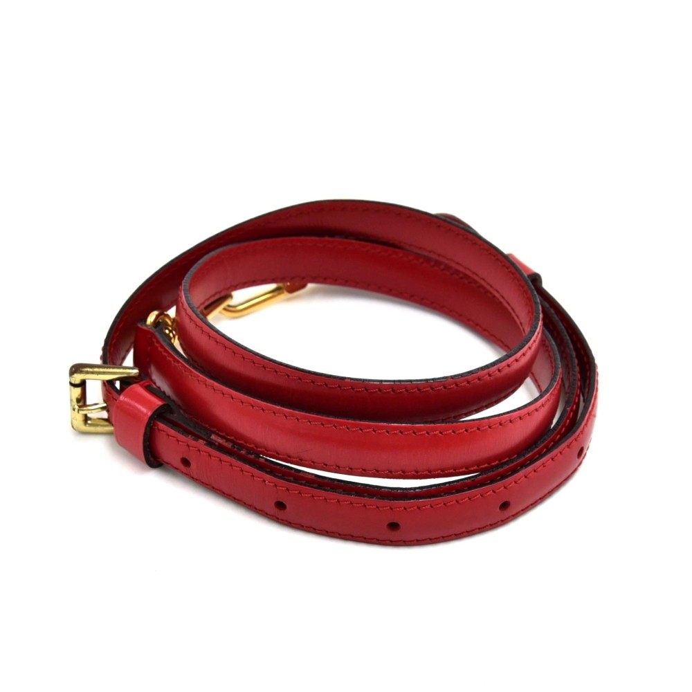 Louis Vuitton Louis Vuitton Red Leather Adjustable Shoulder Strap for