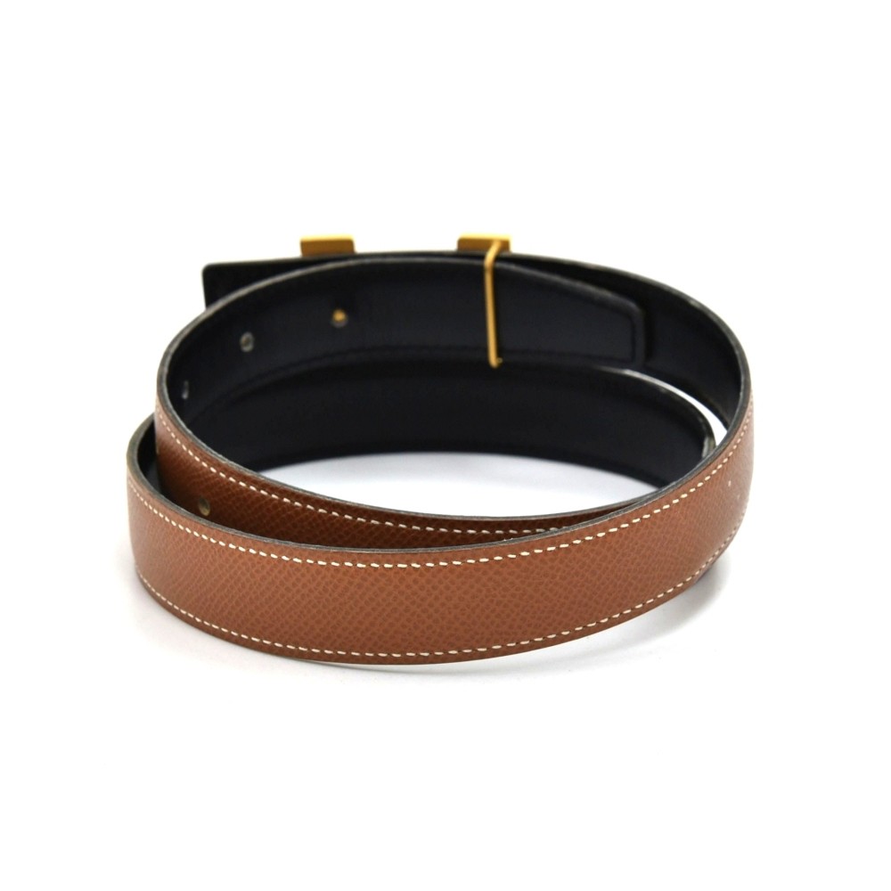 Hermes Constance 42mm Reversible Leather Belt Black/Chocolate Brown Si –  Celebrity Owned