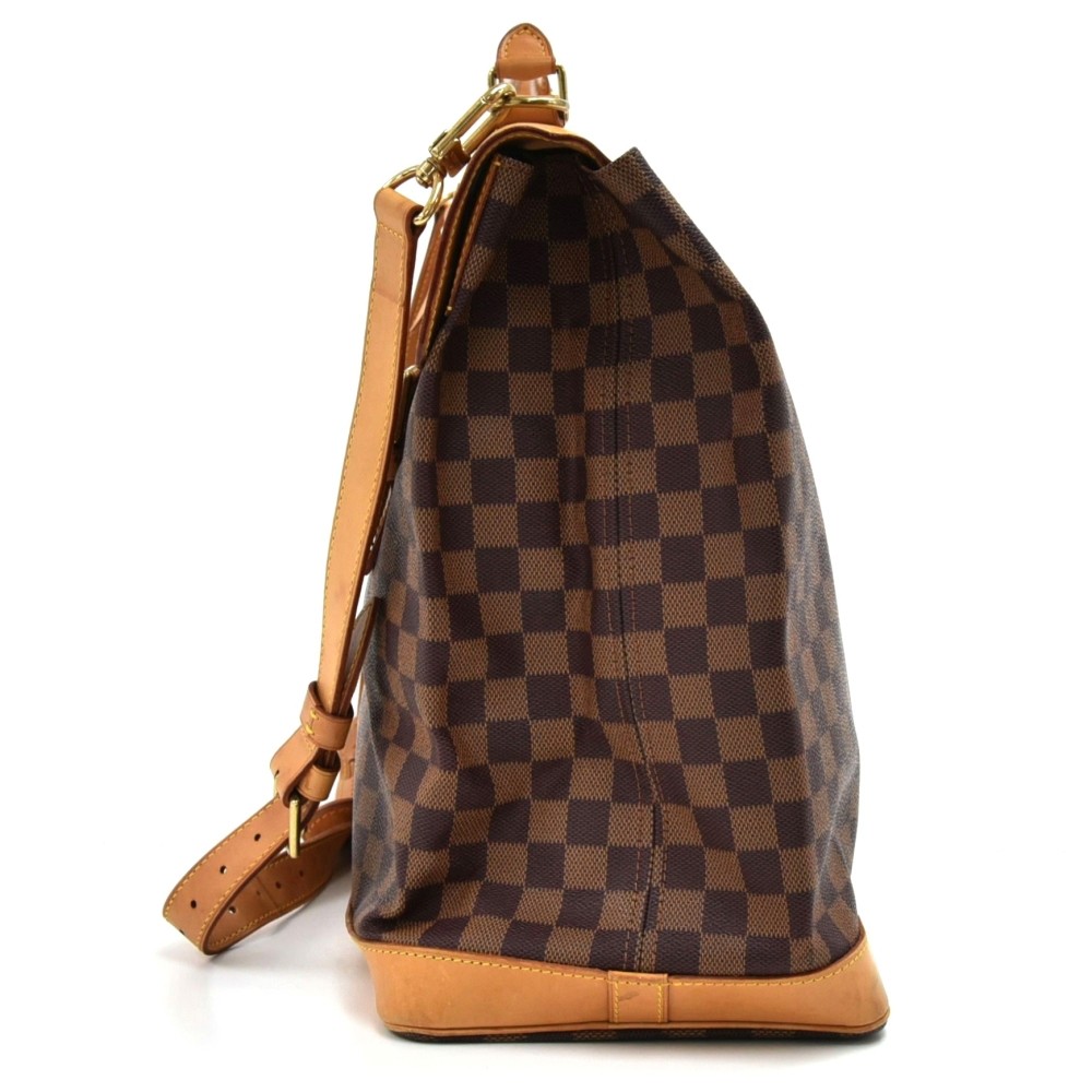 Rare Louis Vuitton Steamer bag in ebene checkered coated canvas