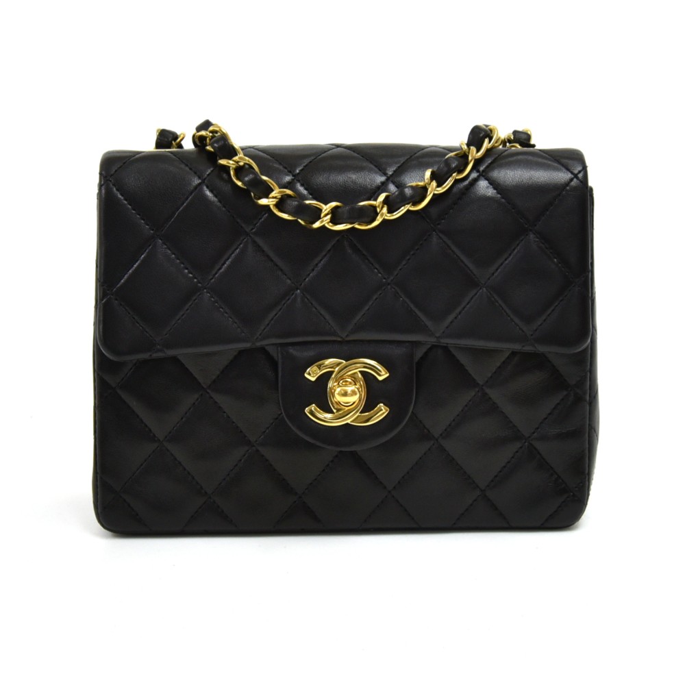 Chanel Vintage Chanel Classic Flap Black Quilted Leather Mini