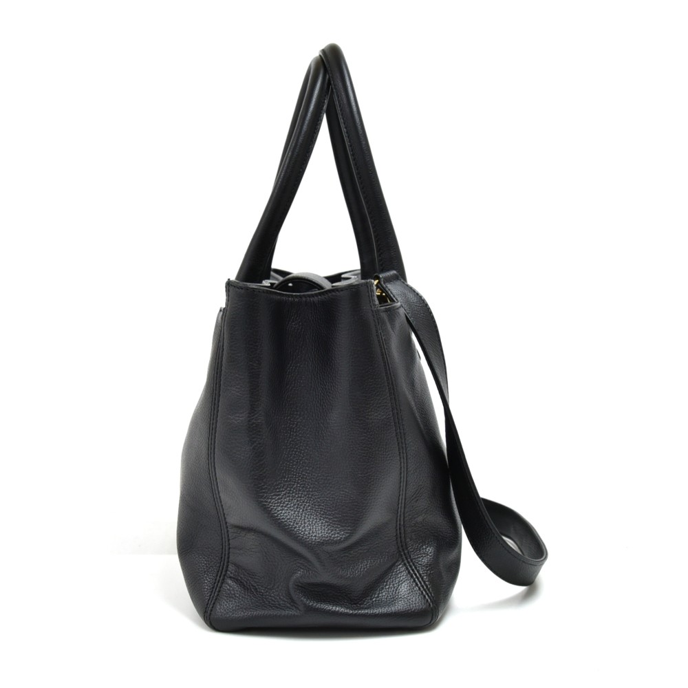 Chanel Chanel Cerf Executive Medium Black Calfskin Leather Tote Bag