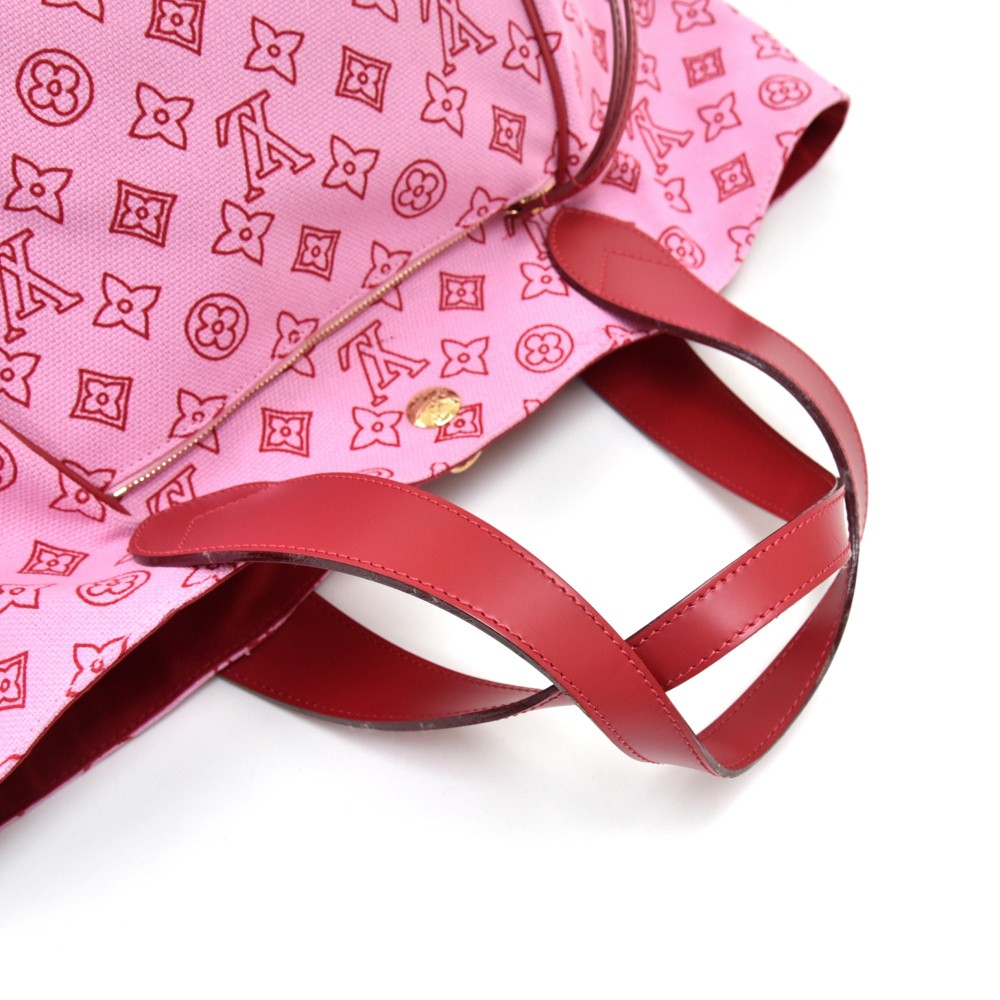 Louis Vuitton, Bags, Louis Vuitton Pink Cabas Ipanema Red Lv Monogram  Canvas Tote Big Purse Bag 23