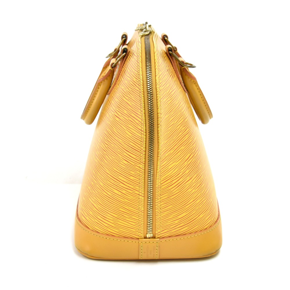 Gorgeous Louis Vuitton Alma handbag in Yellow epi leather, GHW at 1stDibs
