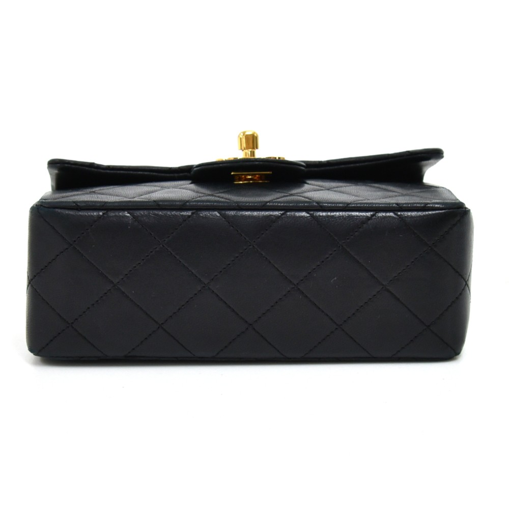 Chanel Vintage Chanel 7 Black Quilted Leather Classic Mini Flap Bag