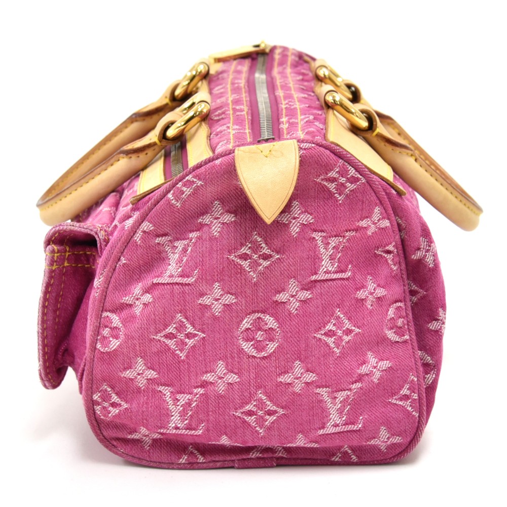 Vintage Louis Vuitton Neo Speedy Pink Denim Monogram Gold Hardware –  Madison Avenue Couture