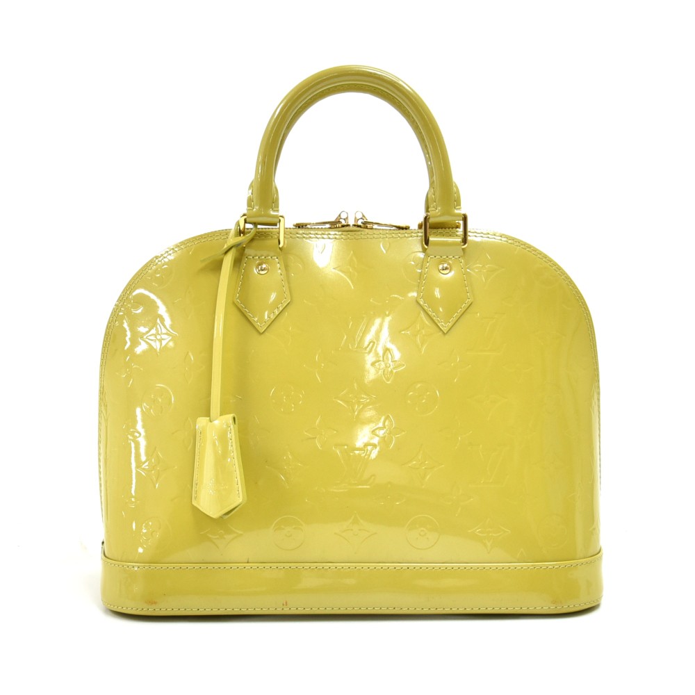 Vintage Louis Vuitton Green Vernis Alma GM Handbag