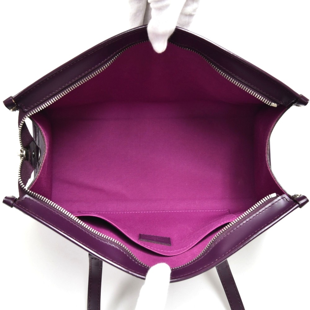 Auth Louis Vuitton Madeleine PM Cassis Purple Leather Women's Tote Shoulder  Bag
