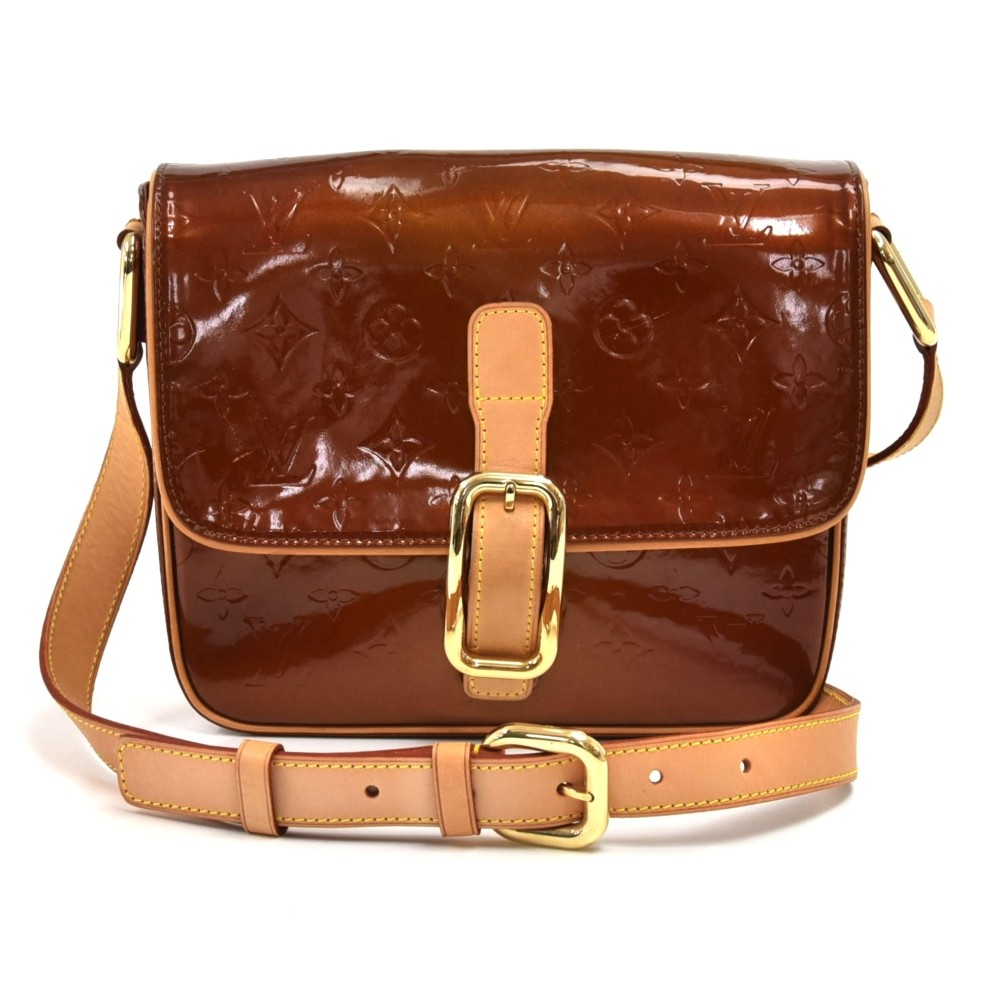 Louis Vuitton, Bags, Louis Vuitton Christie Mm Shoulder Bag Bronze Vernis