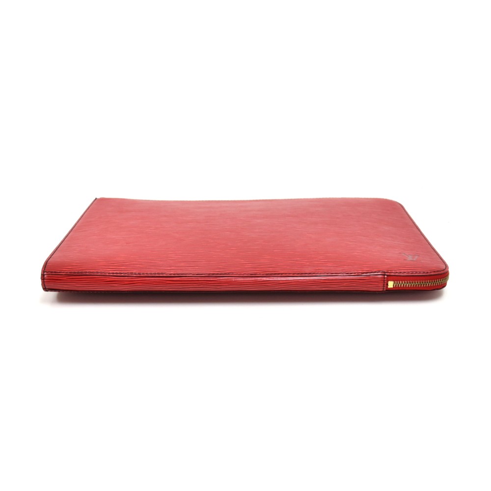 Louis Vuitton Red Epi Leather Poche Documents Portfolio Case at 1stDibs