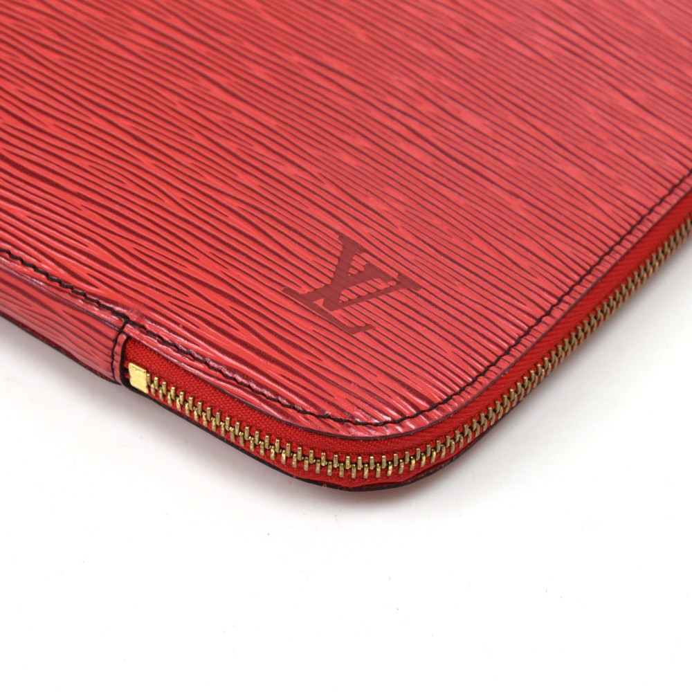 Louis Vuitton Red Epi Leather Poche Documents Portfolio Case at