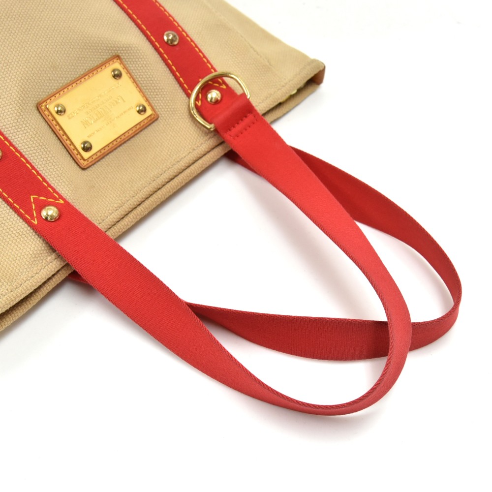 Louis Vuitton Antigua Cabas canvas tote bag beige/red – Apalboutique