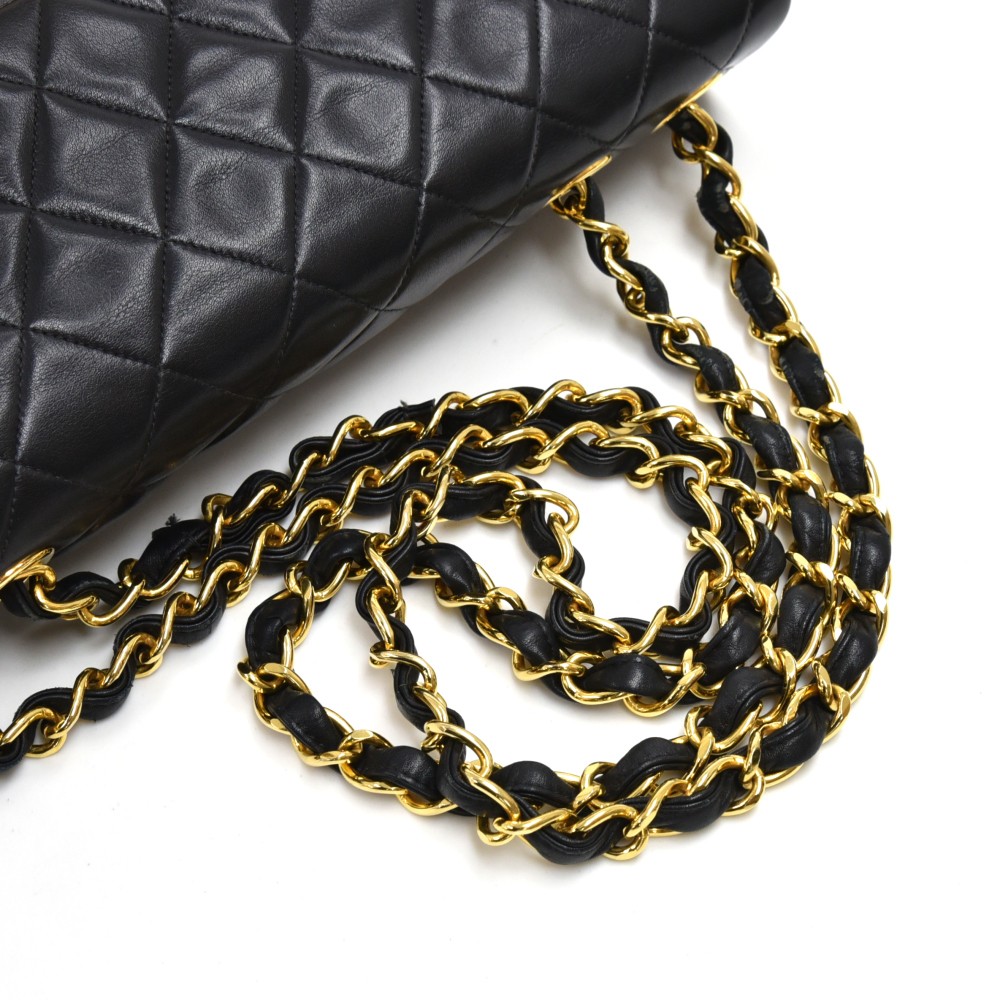Chanel Long Rare Vintage Patent Leather Classic Flap Bag Bijoux Chain –  House of Carver
