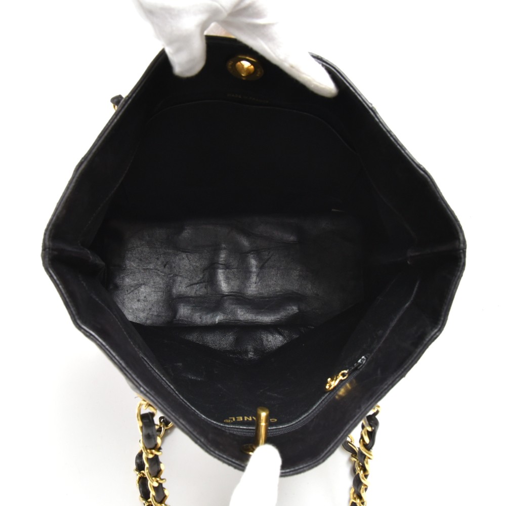 Chanel Small Diana Cc Single Chain Shoulder Bag Black Lambskin