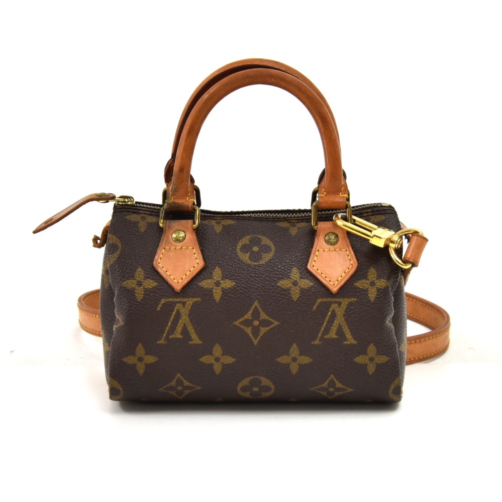 Nano speedy / mini hl leather handbag Louis Vuitton Beige in