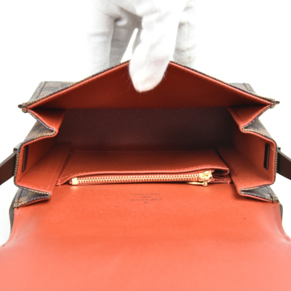 Louis Vuitton Damier Ebene Tribeca Mini Shoulder Bag Leather Canvas 2001…
