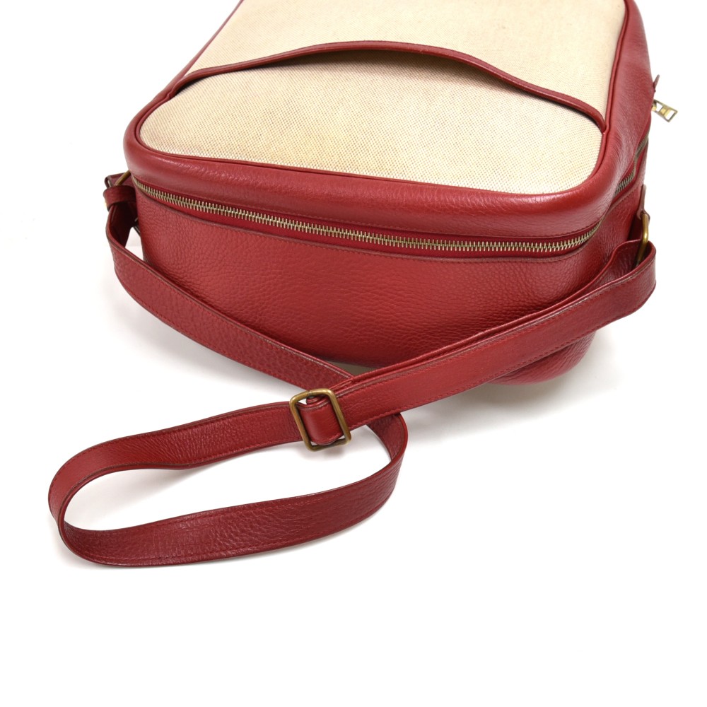 55670 auth HERMES Rouge Garance red leather VICTORIA II PORTE-DOCUMENTS Bag