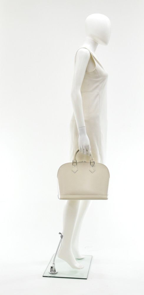 Louis Vuitton Louis Vuitton Alma White Epi Leather Handbag