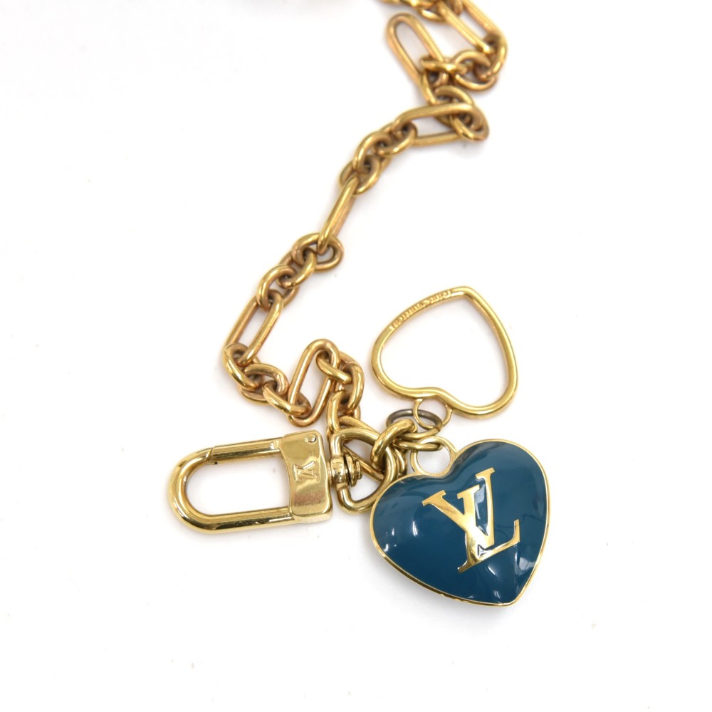 Louis Vuitton  Turquoise Blue Galactic Monogram Vernis Heart Coin