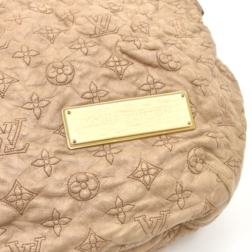Louis Vuitton Beige Leather Monogram Olympe Nimbus GM Hobo Bag