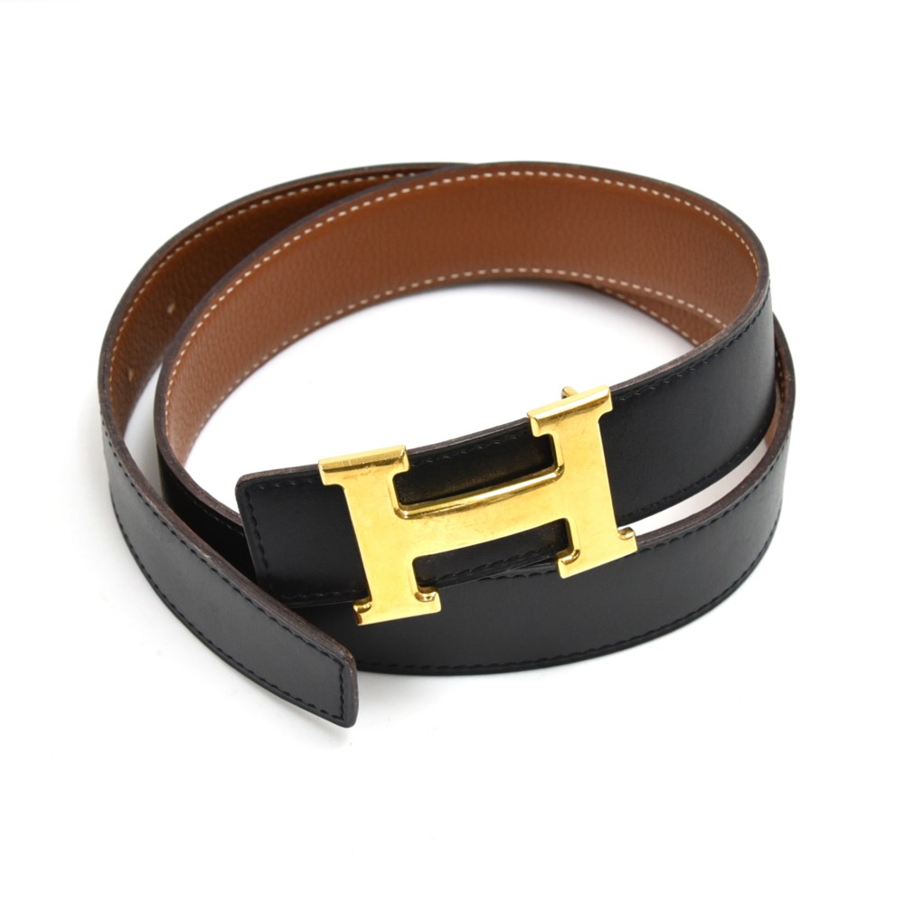 Hermès 32mm Reversible Constance H Belt Calandre Etoupe/ Black Palladi –  SukiLux