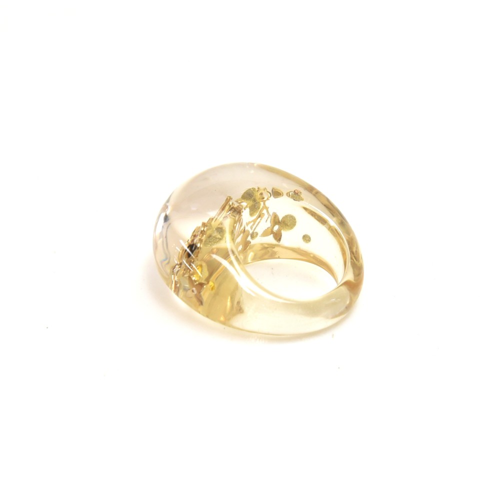 Louis Vuitton Ring Monogram Floral Clear Resin Violet Gold, 2000s